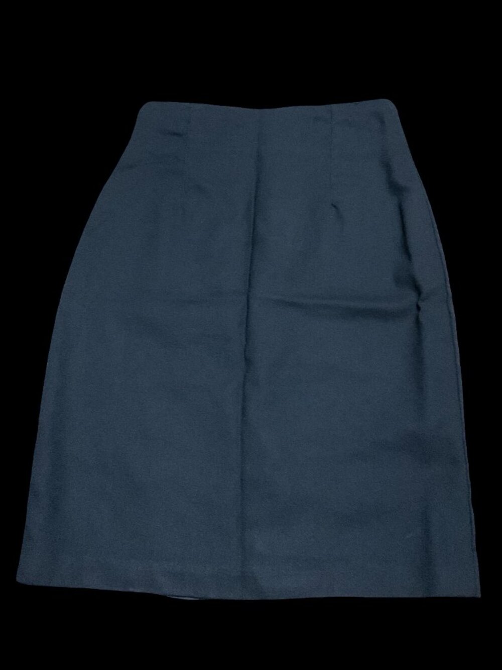 Solid Black Wool Pencil Skirt
